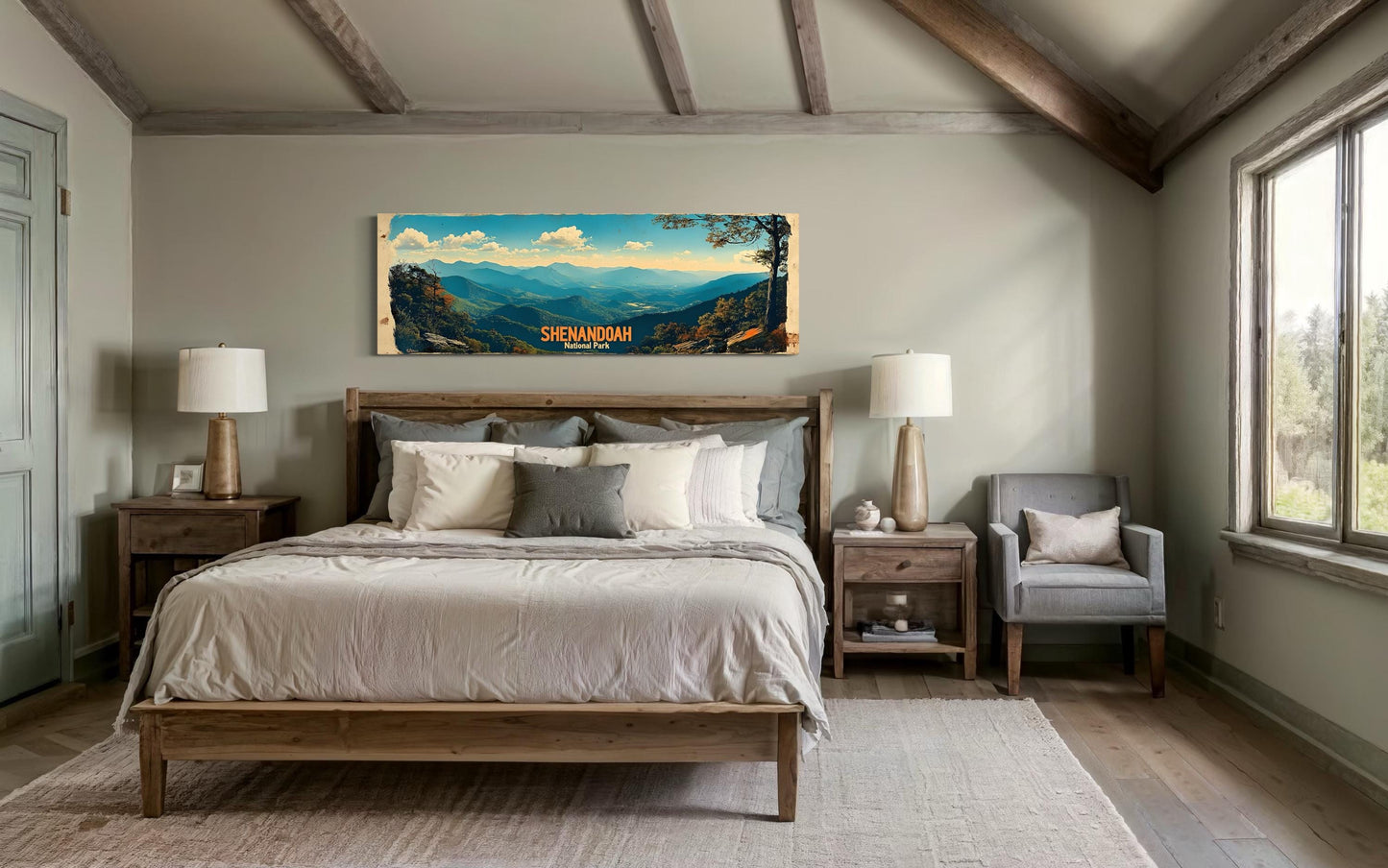 Shenandoah National Park Long Horizontal Framed Canvas Wall Art