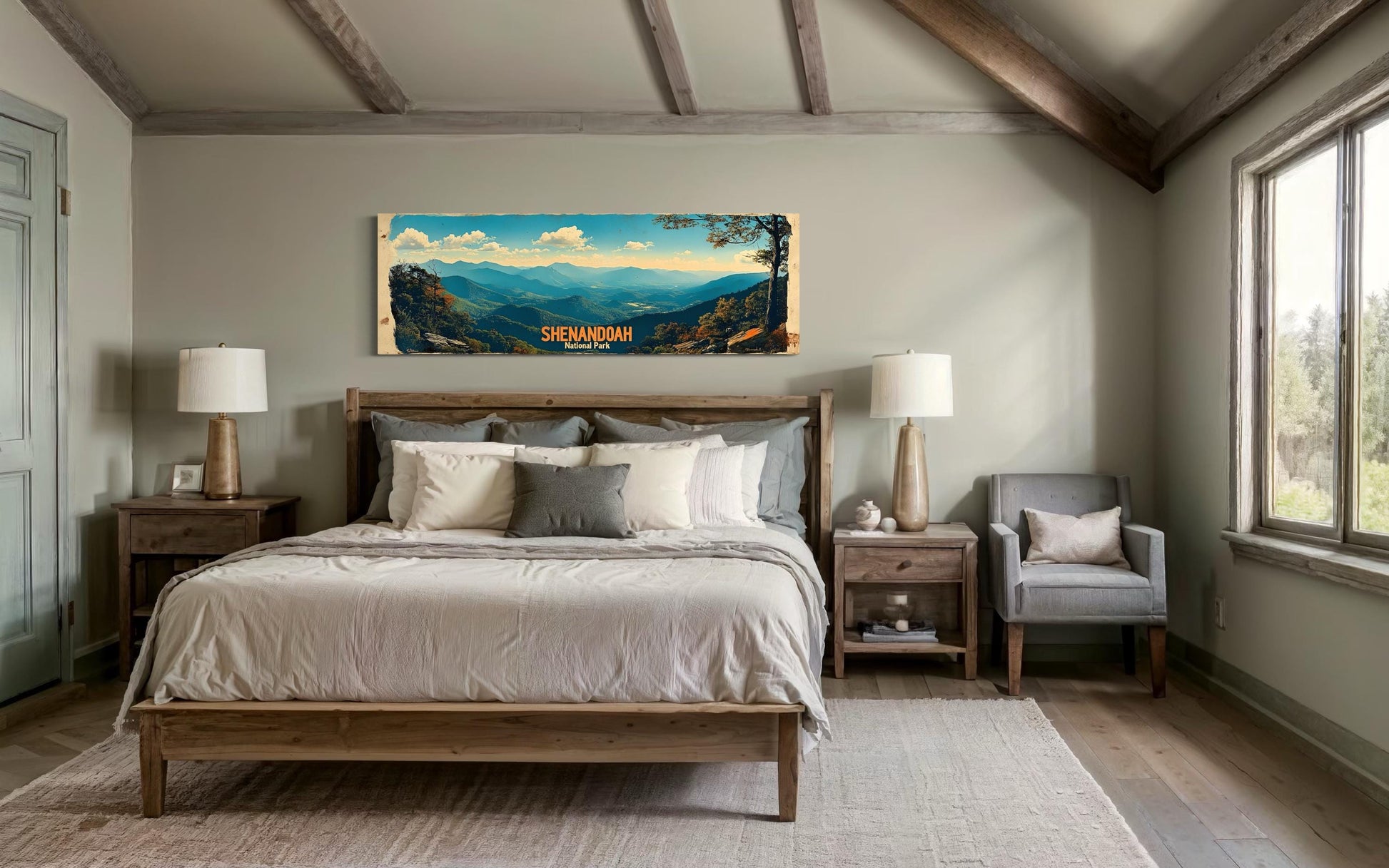 Shenandoah National Park Long Horizontal Framed Canvas Wall Art