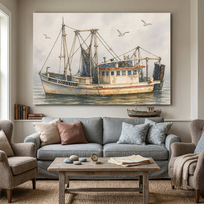 Shrimp Boat Watercolor