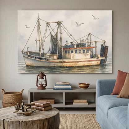 Shrimp Boat Watercolor