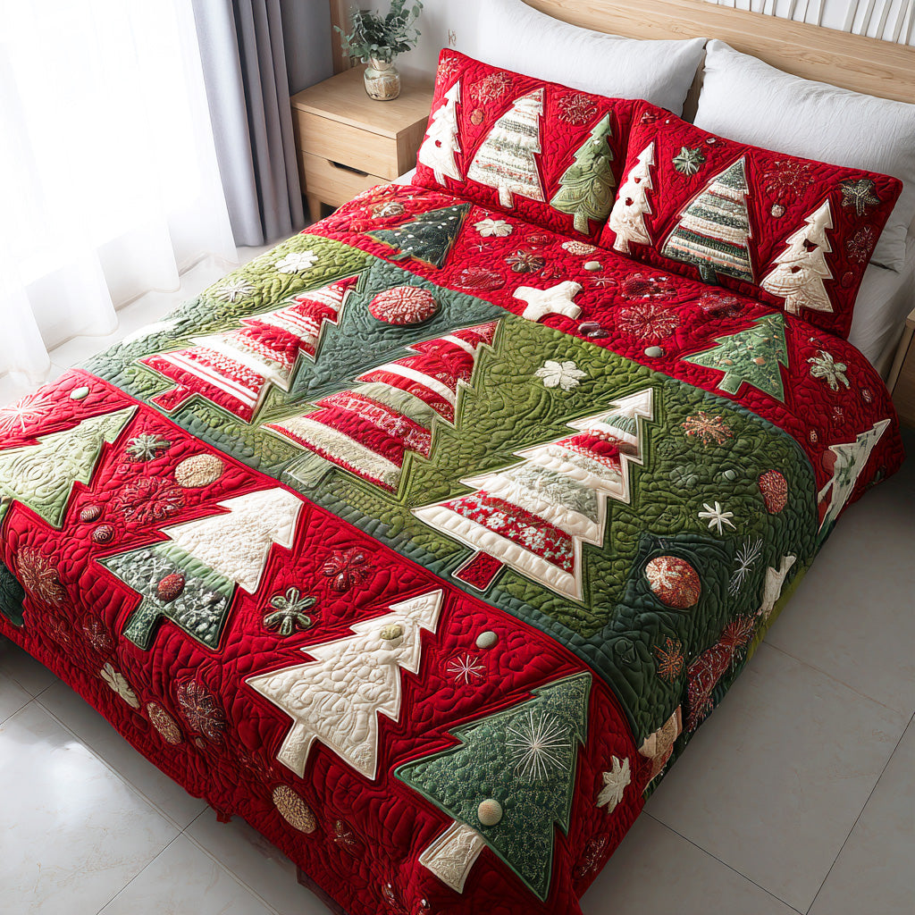 Silent Forest Eve 3-Piece Quilted Bedding Set - Single (59" x 70")