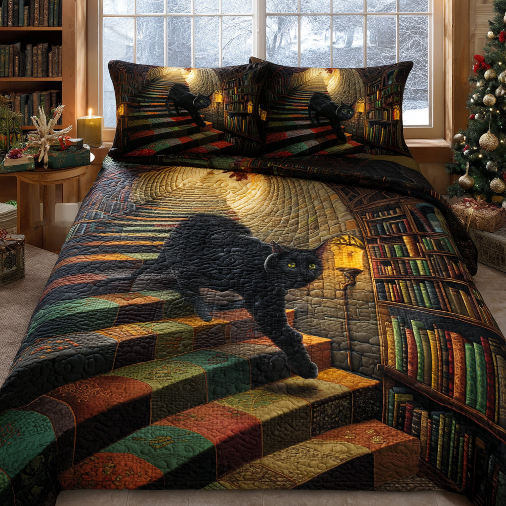 Silent Paws 3-Piece Quilted Bedding Set - Single (59" x 70")