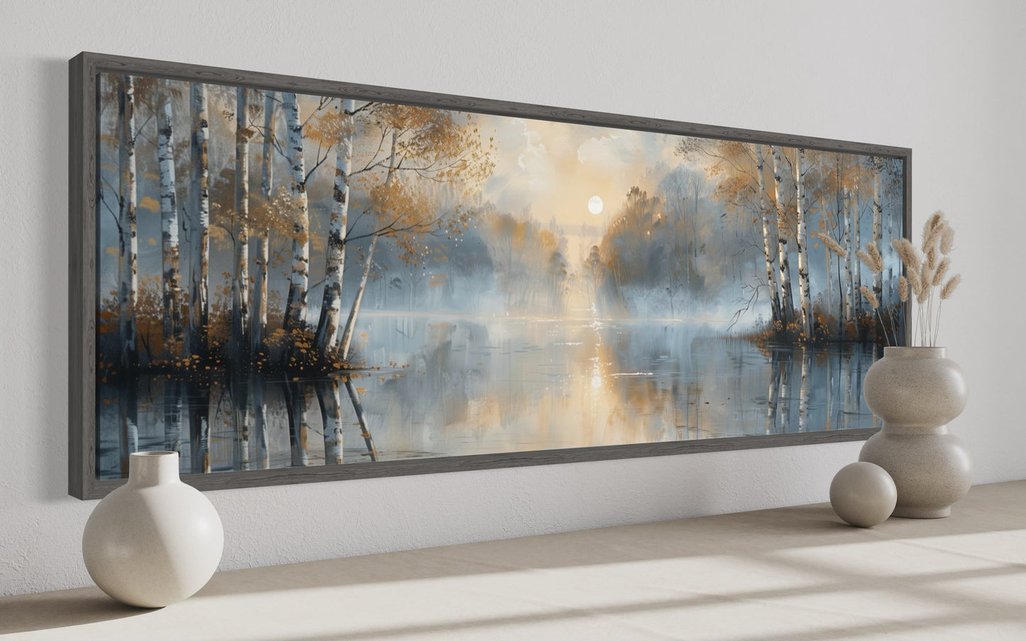Silver Birch Trees Forest Long Narrow Horizontal Wall Art