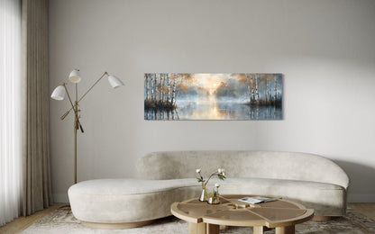 Silver Birch Trees Forest Long Narrow Horizontal Wall Art