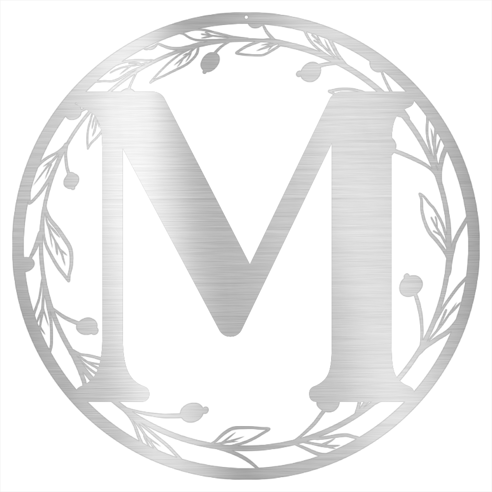 Metal Wreath Initial Steel Wall Decor