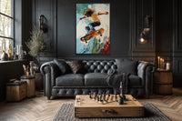 Skateboarder Wall Art Framed Canvas – Action Sports Decor | Colorful Wall Art for Men