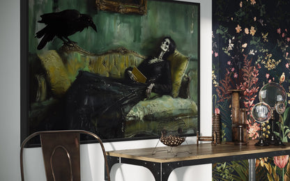 Skeleton Decadent Young Woman After The Dance Gothic Halloween Wall Art
