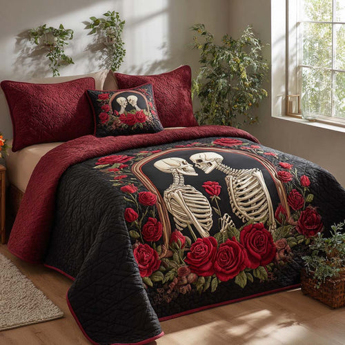 Skull Lovers 3-Piece Quilted Bedding Set - Single (59" x 70")