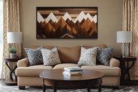 Snow Capped Wood Mountains Framed Canvas Wall Art
