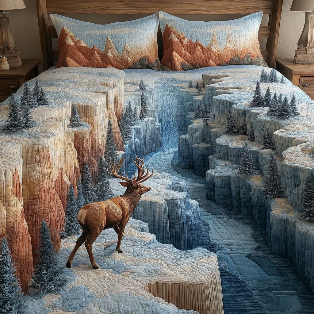 Snow Antler 3-Piece Quilted Bedding Set - Single (59" x 70")
