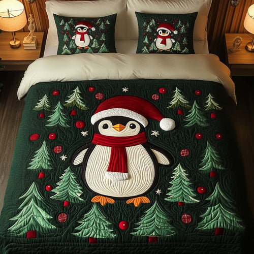 Snowy Night 3-Piece Quilted Bedding Set - Single (59" x 70")