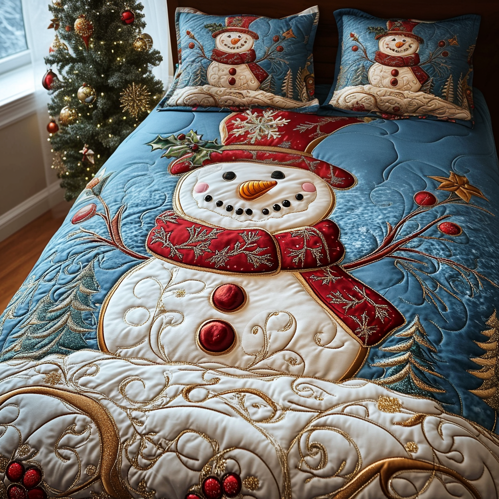 Single (59'' x 70'') /Snowy Cheer Quilted Bedding Set