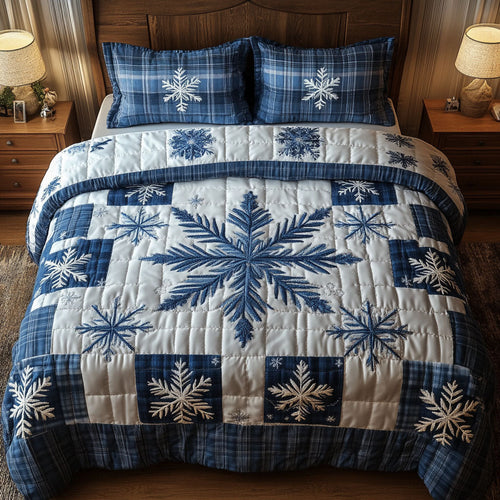Snowy Road Magic 3-Piece Quilted Bedding Set - Single (59" x 70")