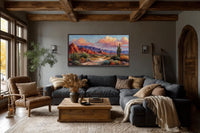 Southwest Desert Wall Art – Rustic Canvas Print with Earth Tone Desert Landscape
