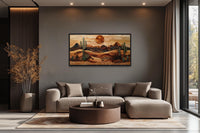 Southwestern Desert Landscape Wood Style Canvas Wall Art