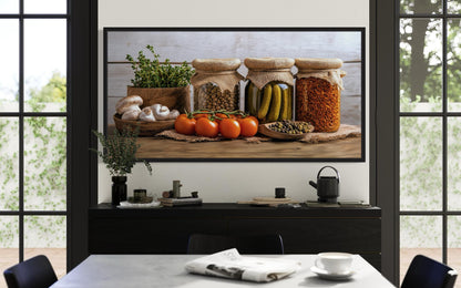 Spices And Pickles Framed Canvas Wall Art For Kitchen