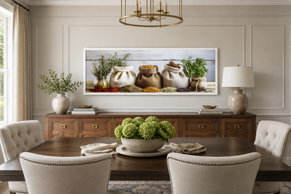 Spices And Herbs Long Horizontal Kitchen Wall Decor Canvas Wall Art
