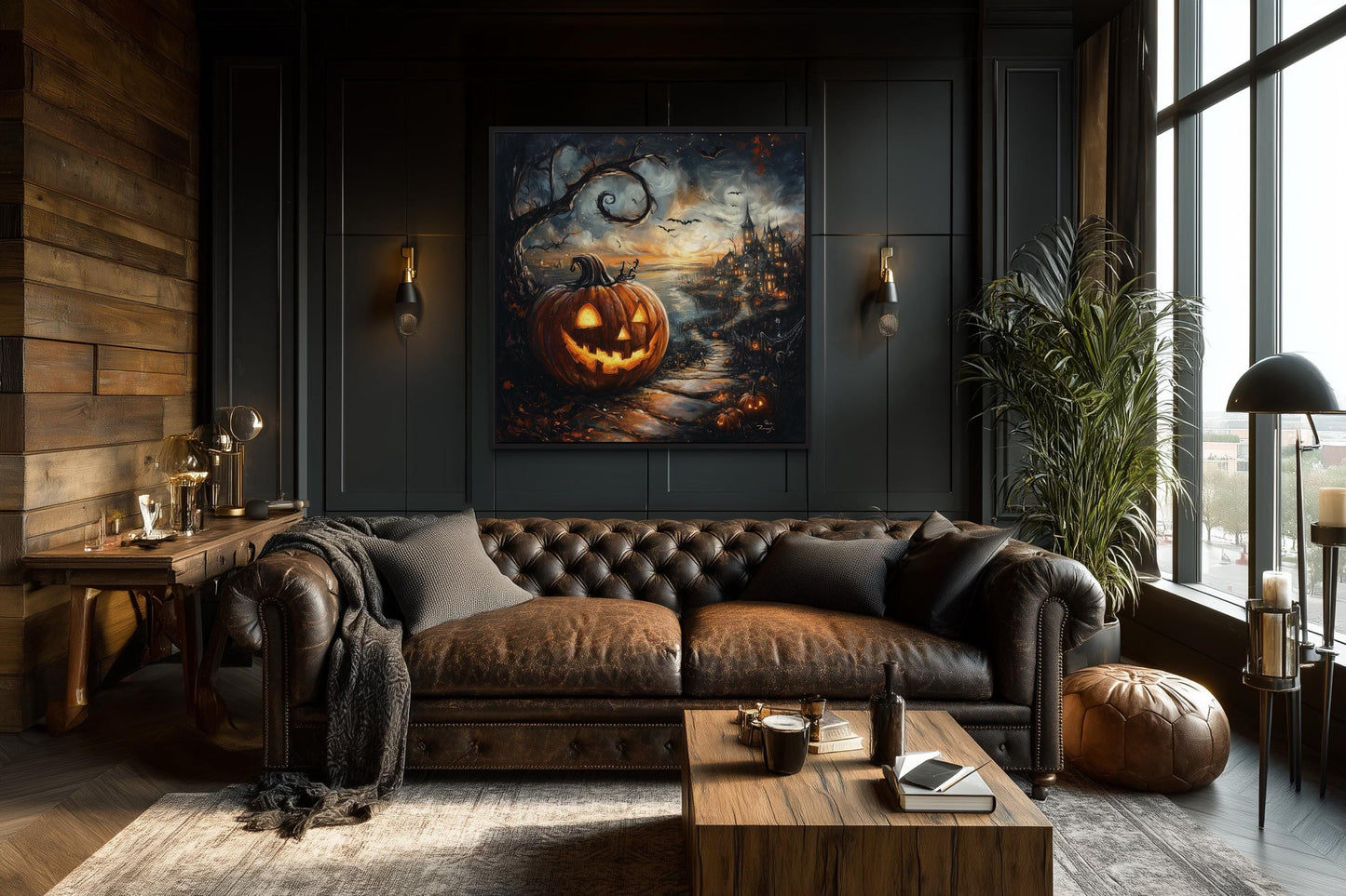 Spooky Jack-O’-Lantern Halloween Pumpkin Wall Art