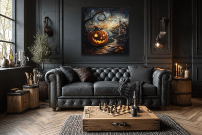 Spooky Jack-O’-Lantern Halloween Pumpkin Wall Art