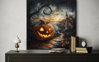 Spooky Jack-O’-Lantern Halloween Pumpkin Wall Art