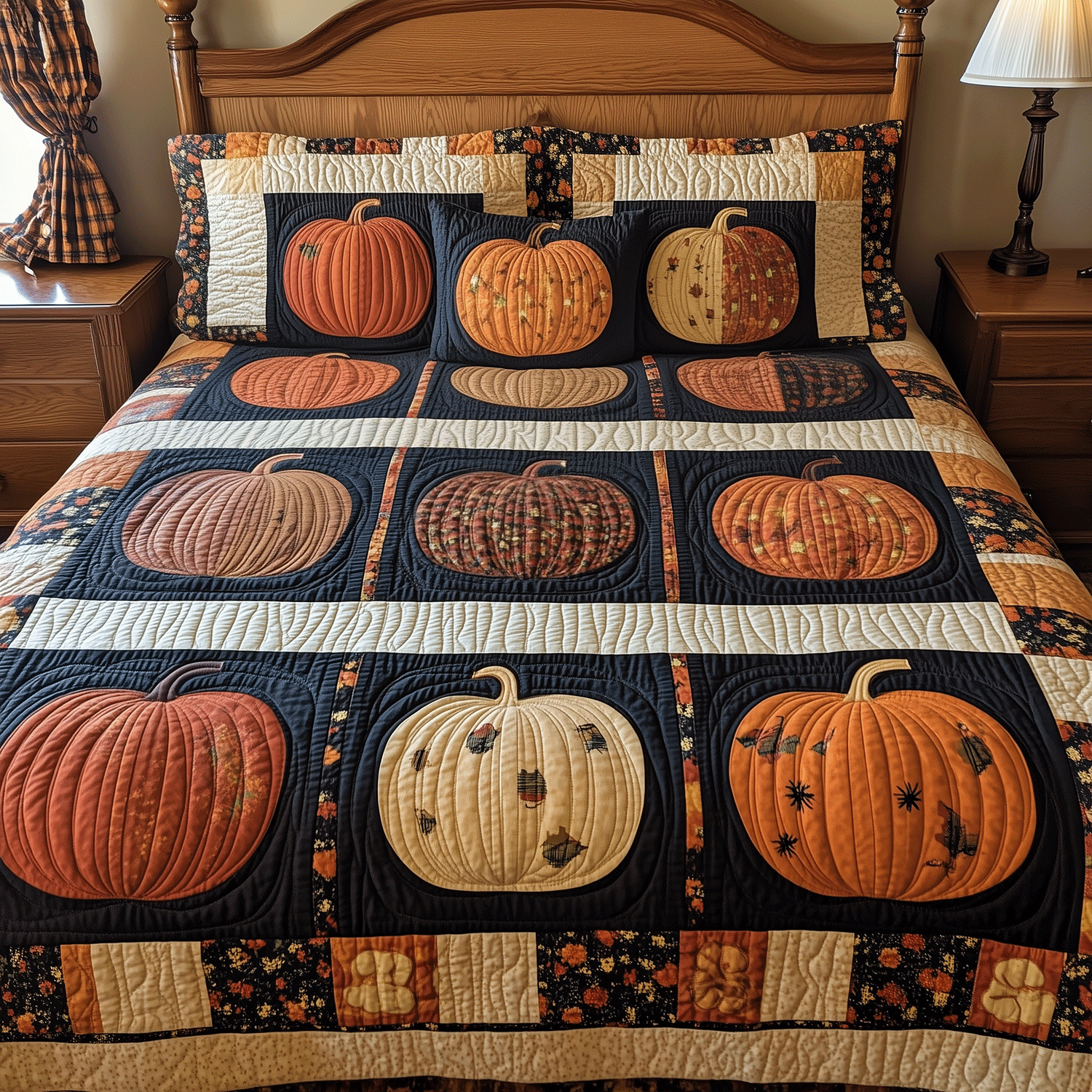 Spooky Harvest 3-Piece Quilted Bedding Set - Single (59" x 70")