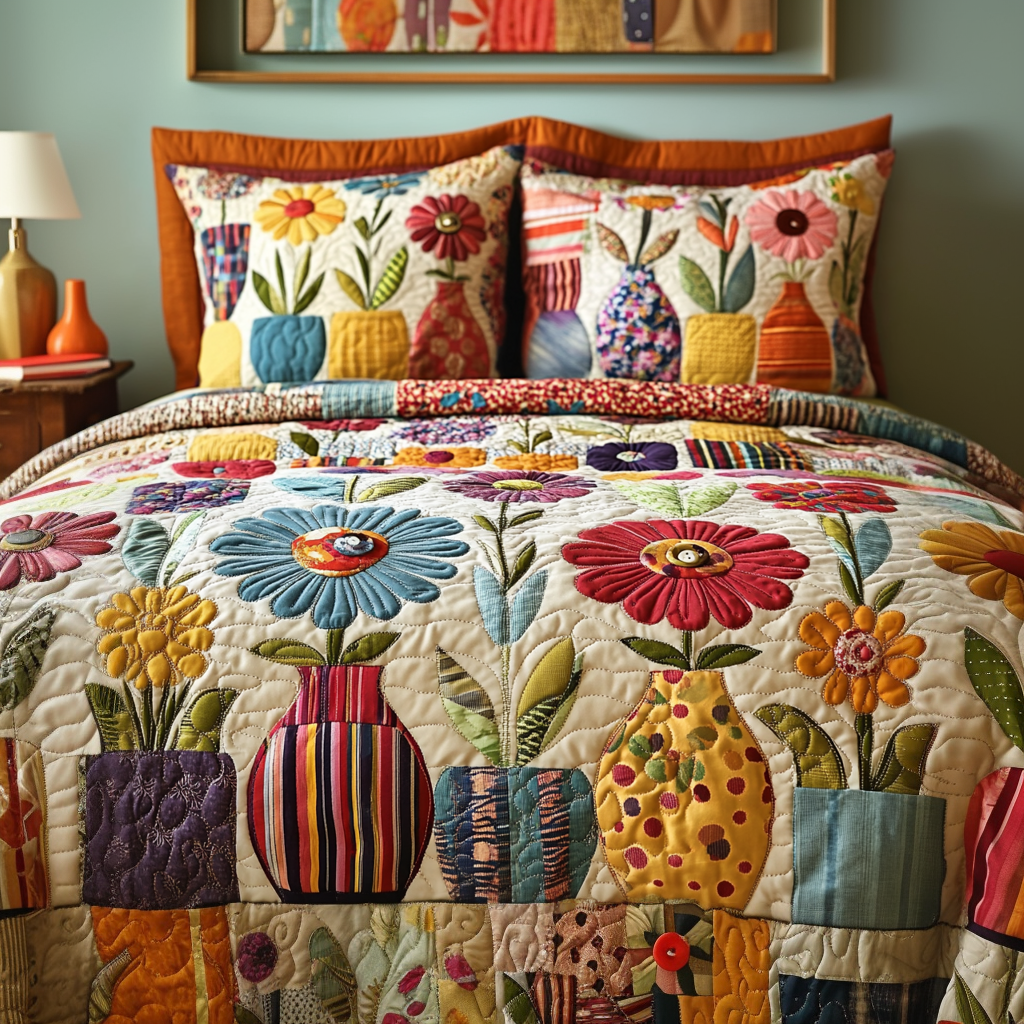 Spring Delights 3-Piece Quilted Bedding Set - Single (59" x 70")