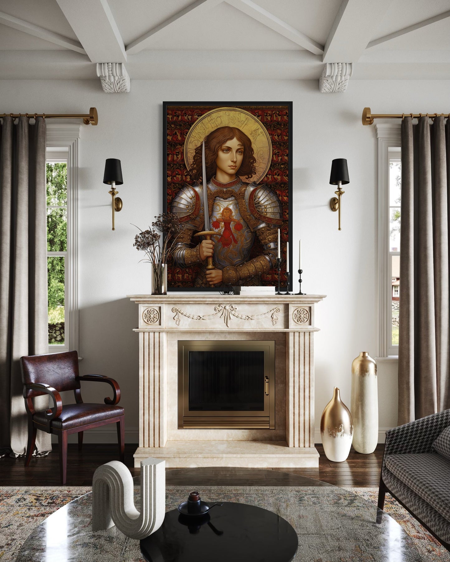 St. Joan Of Arc Framed Canvas Wall Art