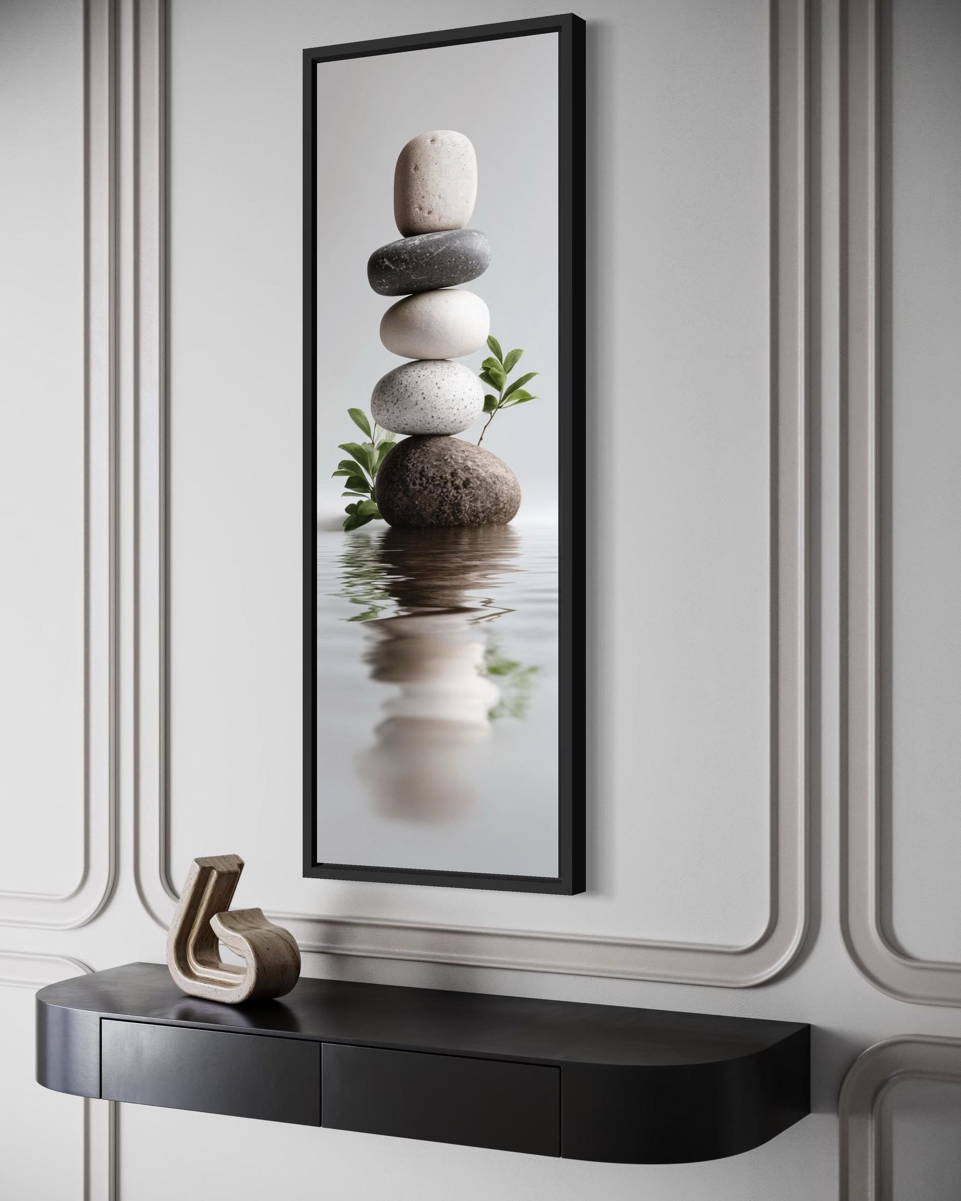 Stacked Zen Stones Tall Narrow Canvas Wall Art
