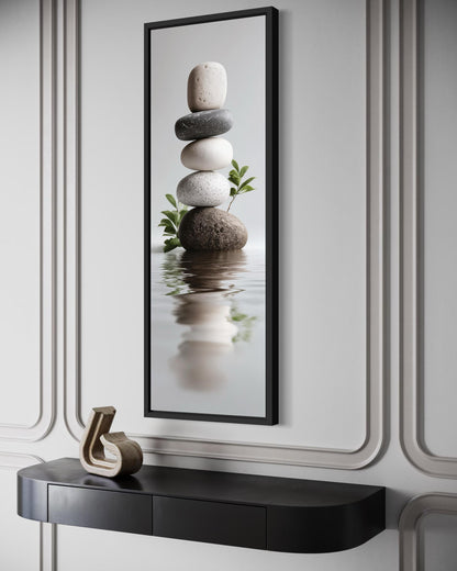 Stacked Zen Stones Tall Narrow Canvas Wall Art