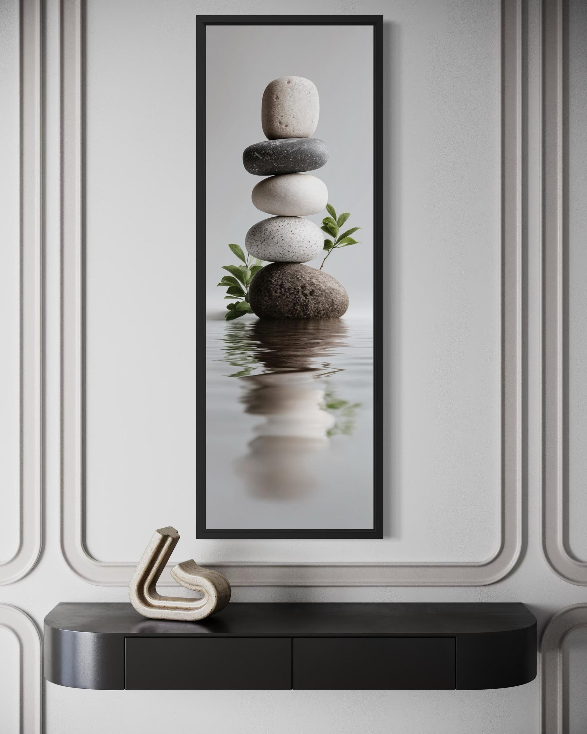 Stacked Zen Stones Tall Narrow Canvas Wall Art