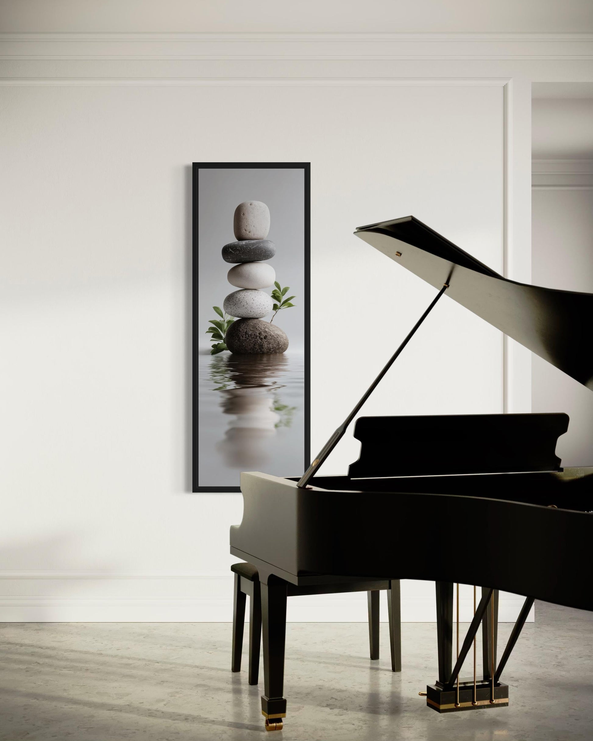 Stacked Zen Stones Tall Narrow Canvas Wall Art