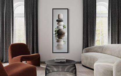Stacked Zen Stones Tall Narrow Canvas Wall Art