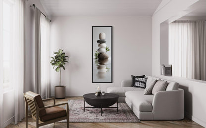 Stacked Zen Stones Tall Narrow Canvas Wall Art