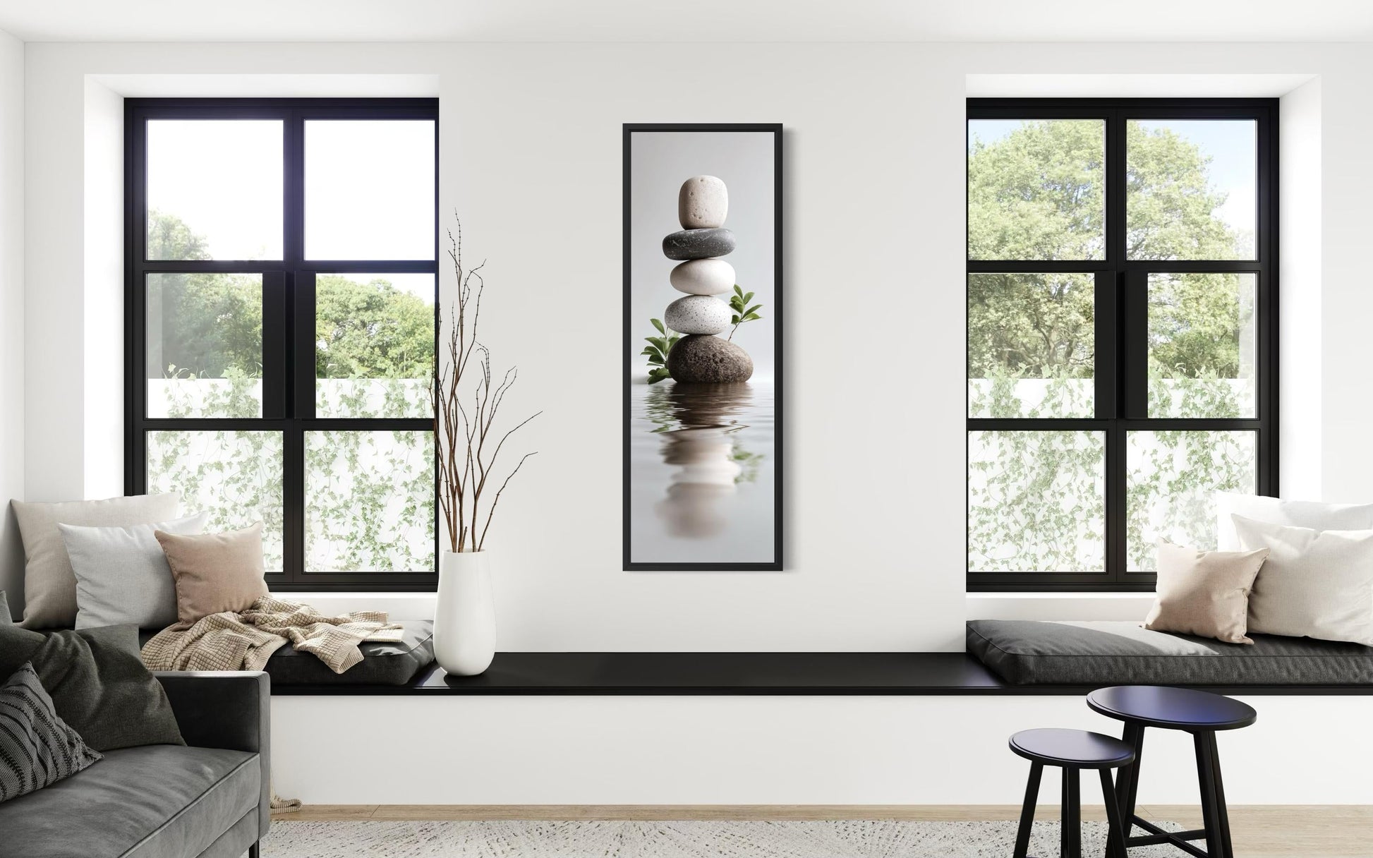 Stacked Zen Stones Tall Narrow Canvas Wall Art