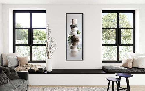 Stacked Zen Stones Tall Narrow Canvas Wall Art