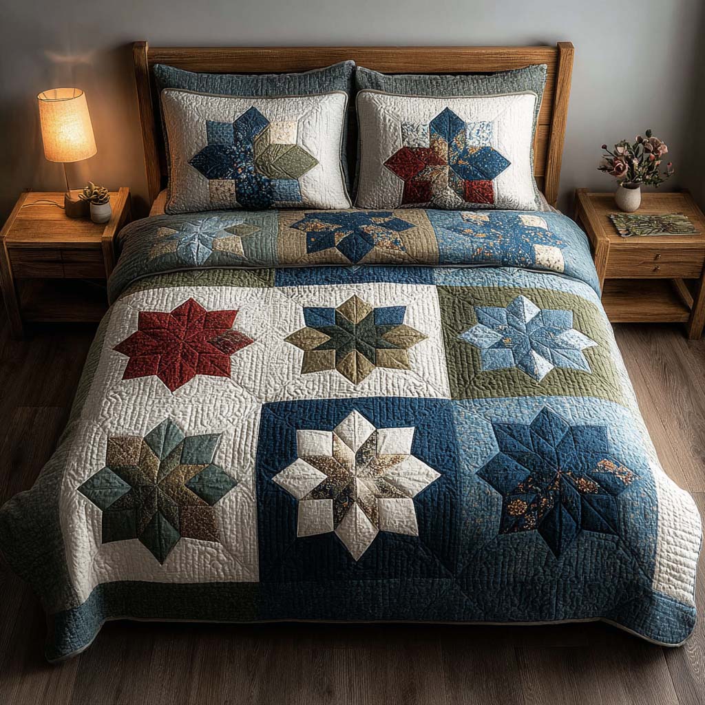 Star Valley 3-Piece Quilted Bedding Set - Single (59" x 70")