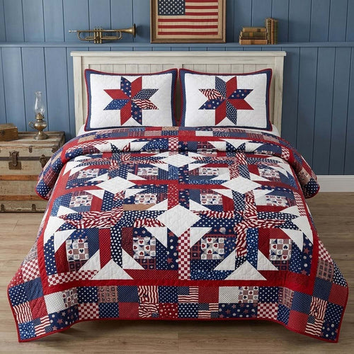 Starfolk Patch 3-Piece Quilted Bedding Set - Single (59" x 70")