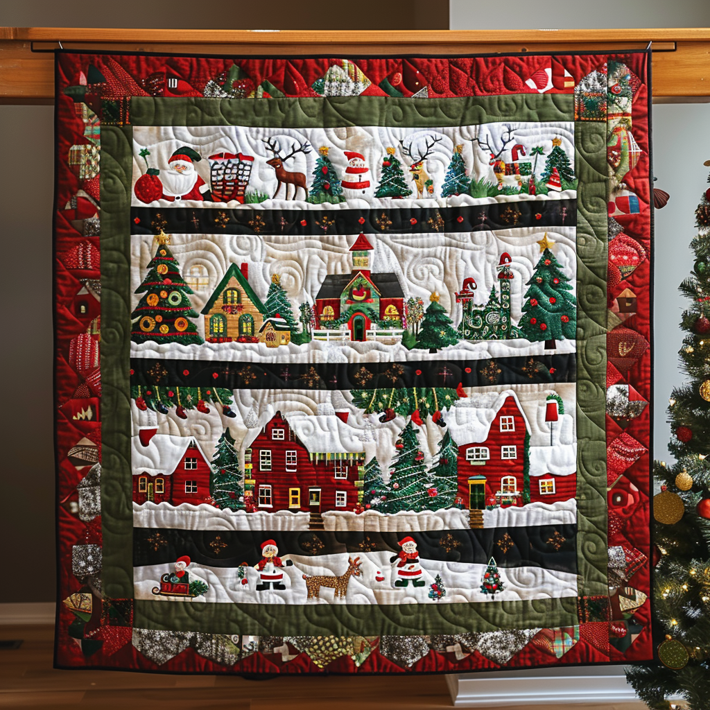 Throw (55'' x 60'') /Starlit Santa Quilted Blanket