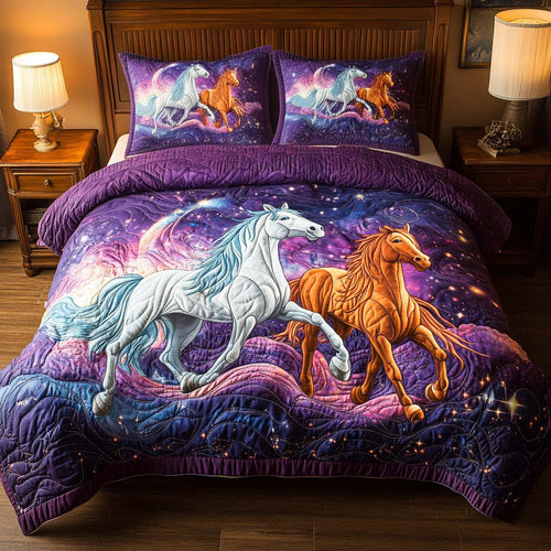 Starlit Stallion 3-Piece Quilted Bedding Set - Single (59" x 70")