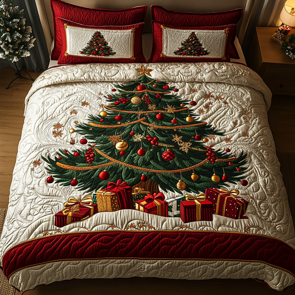 Starry Christmas 3-Piece Quilted Bedding Set - Single (59" x 70")