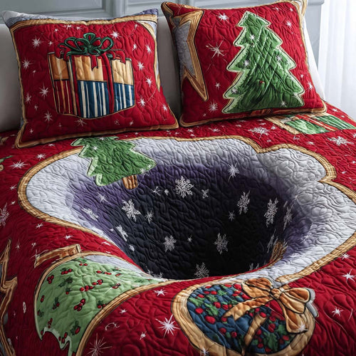Starry Snowfall 3-Piece Quilted Bedding Set - Single (59" x 70")