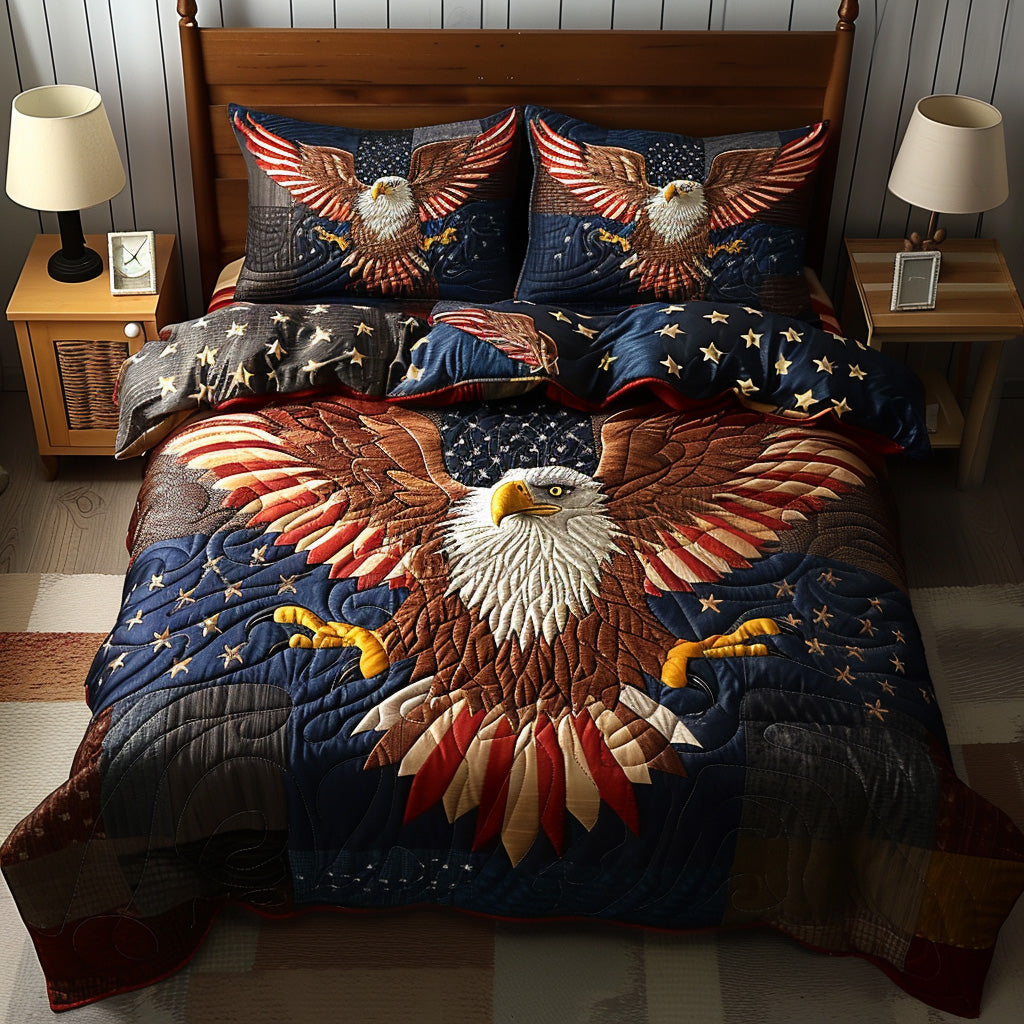 Stars Ascend 3-Piece Quilted Bedding Set - Single (59" x 70")