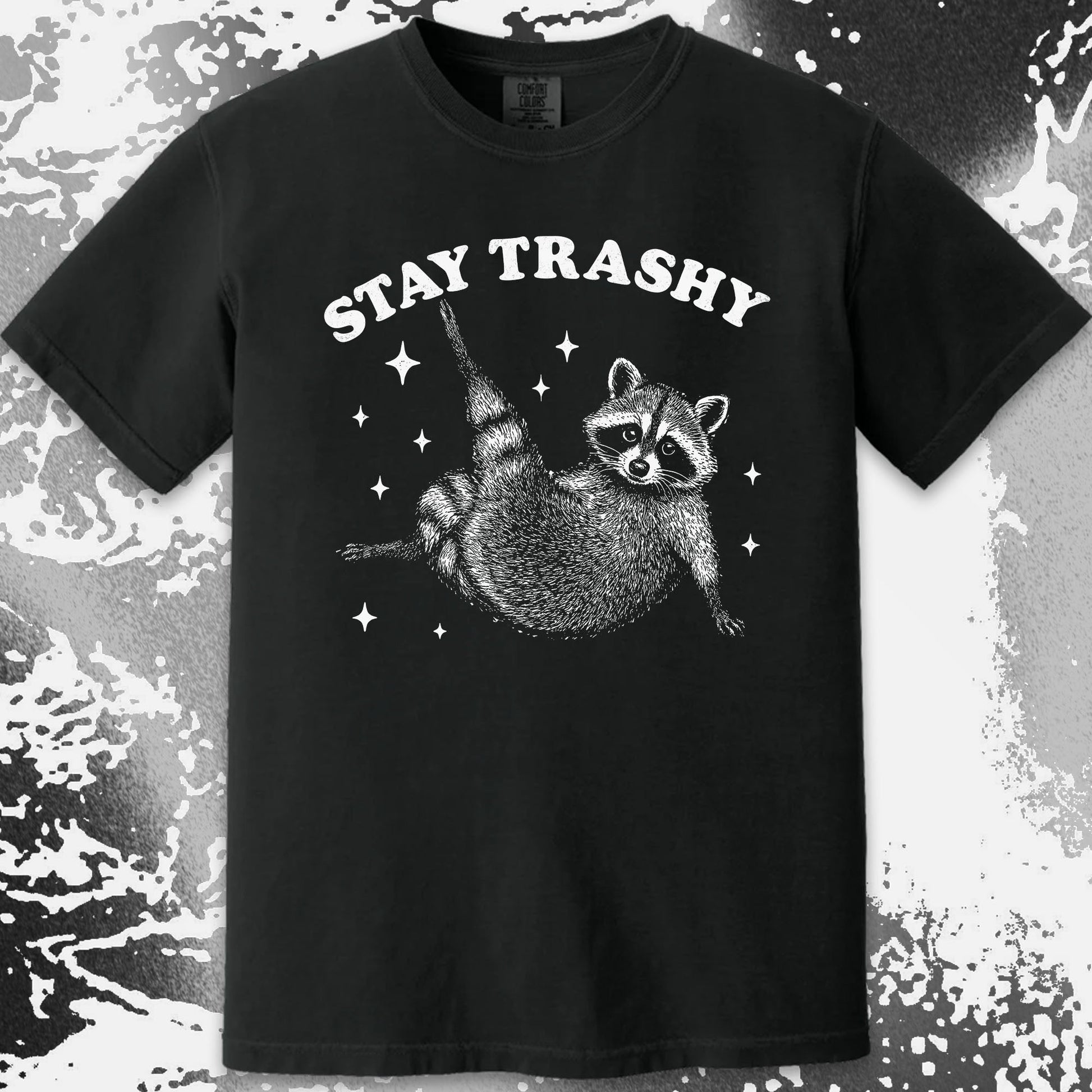 Funny Raccoon Stay Trashy Cute Trash Panda Shirt, funny meme tee gift (view 12)