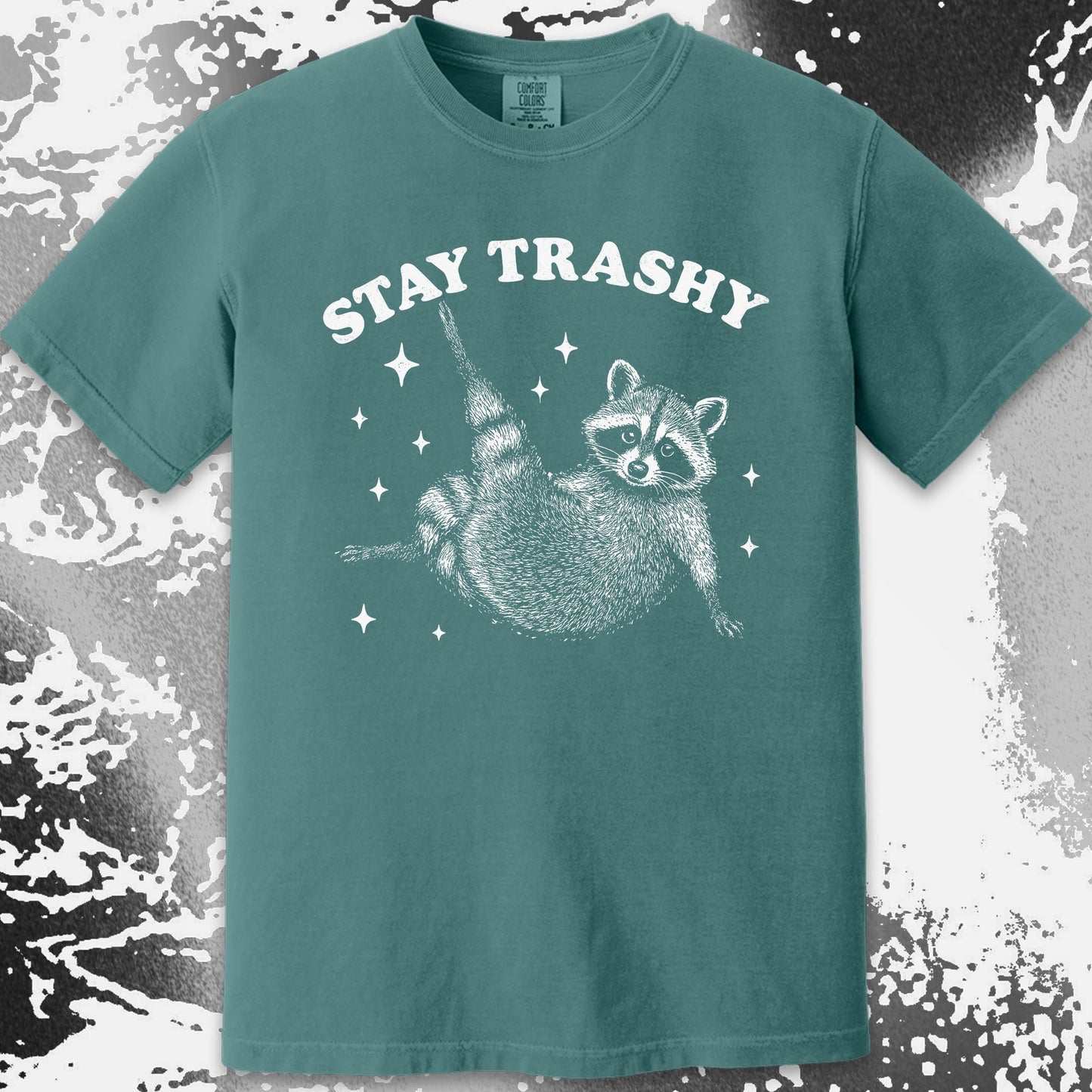 Funny Raccoon Stay Trashy Cute Trash Panda Shirt, funny meme tee gift (view 13)