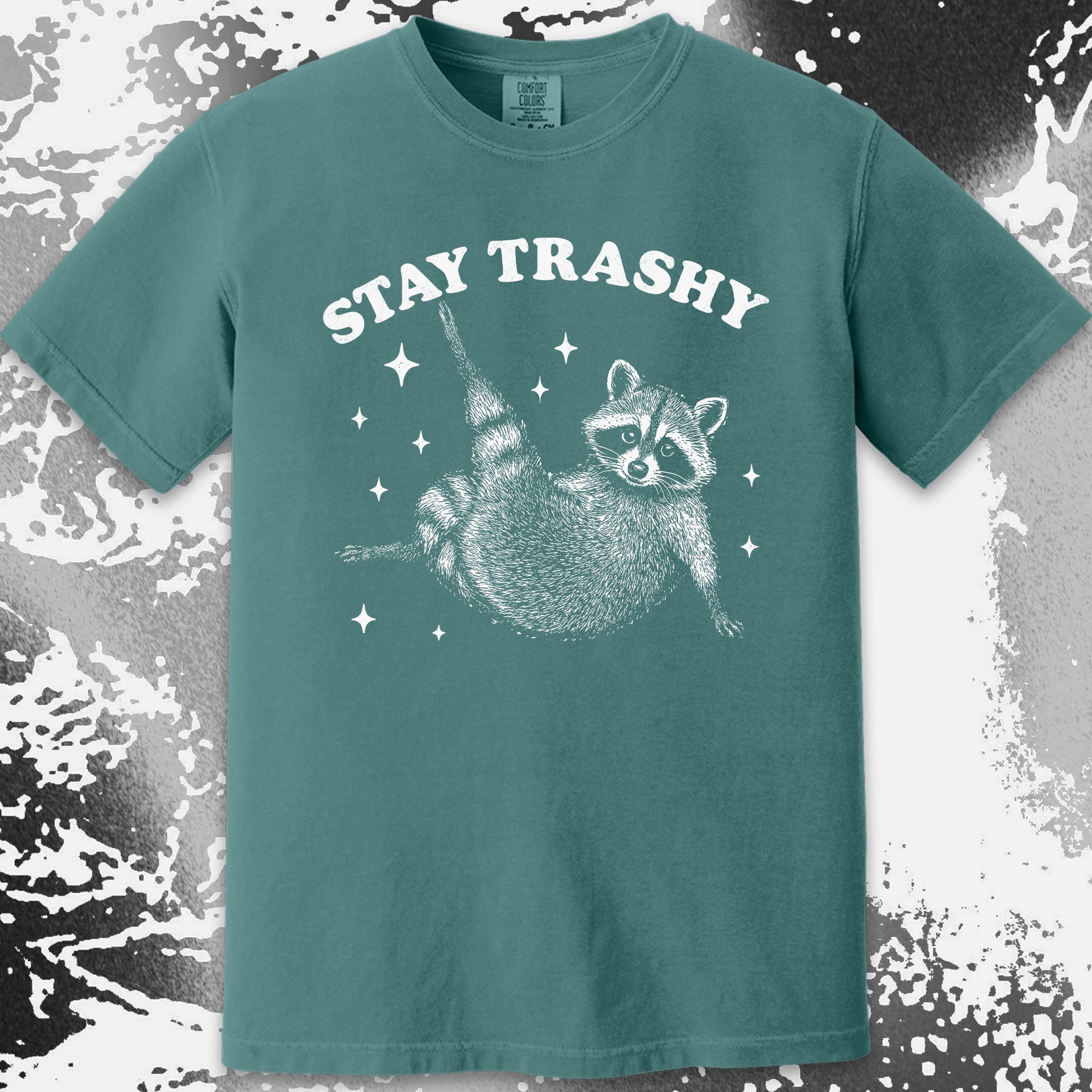 Funny Raccoon Stay Trashy Cute Trash Panda Shirt, funny meme tee gift (view 13)