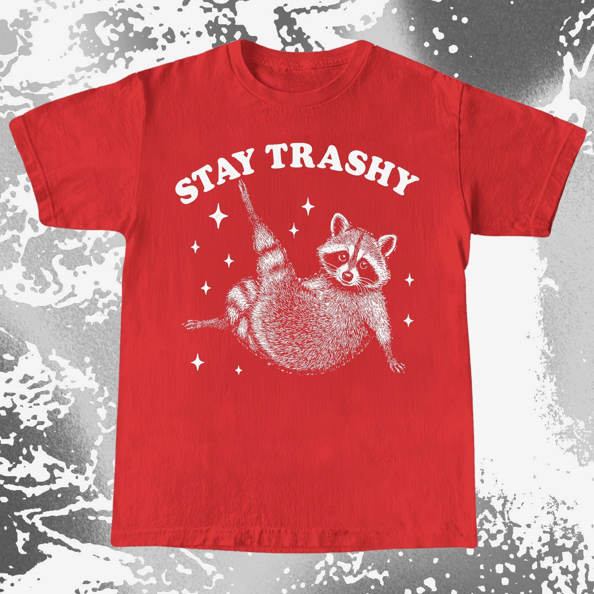 Funny Raccoon Stay Trashy Cute Trash Panda Shirt, funny meme tee gift (view 8)
