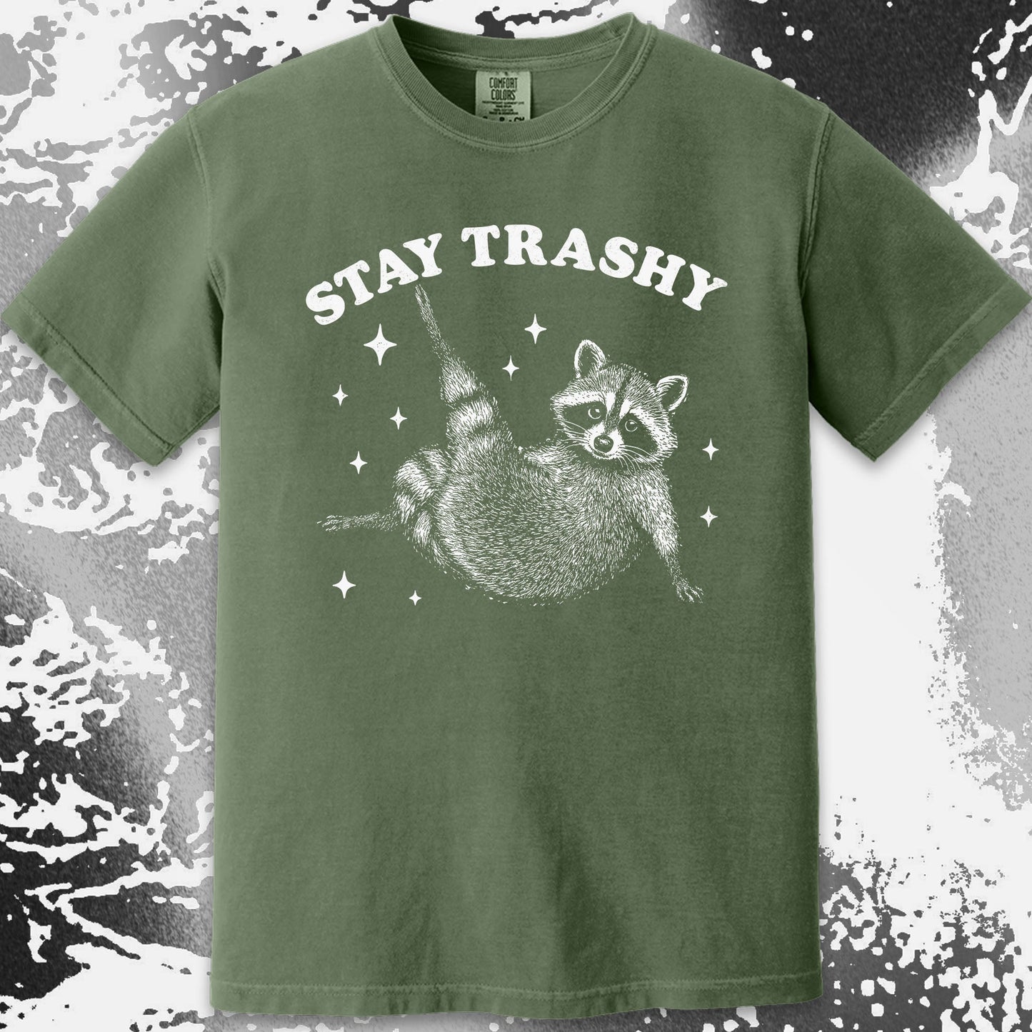 Funny Raccoon Stay Trashy Cute Trash Panda Shirt, funny meme tee gift (view 14)