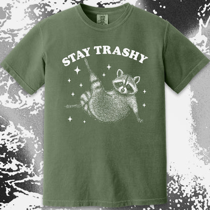 Funny Raccoon Stay Trashy Cute Trash Panda Shirt, funny meme tee gift (view 14)