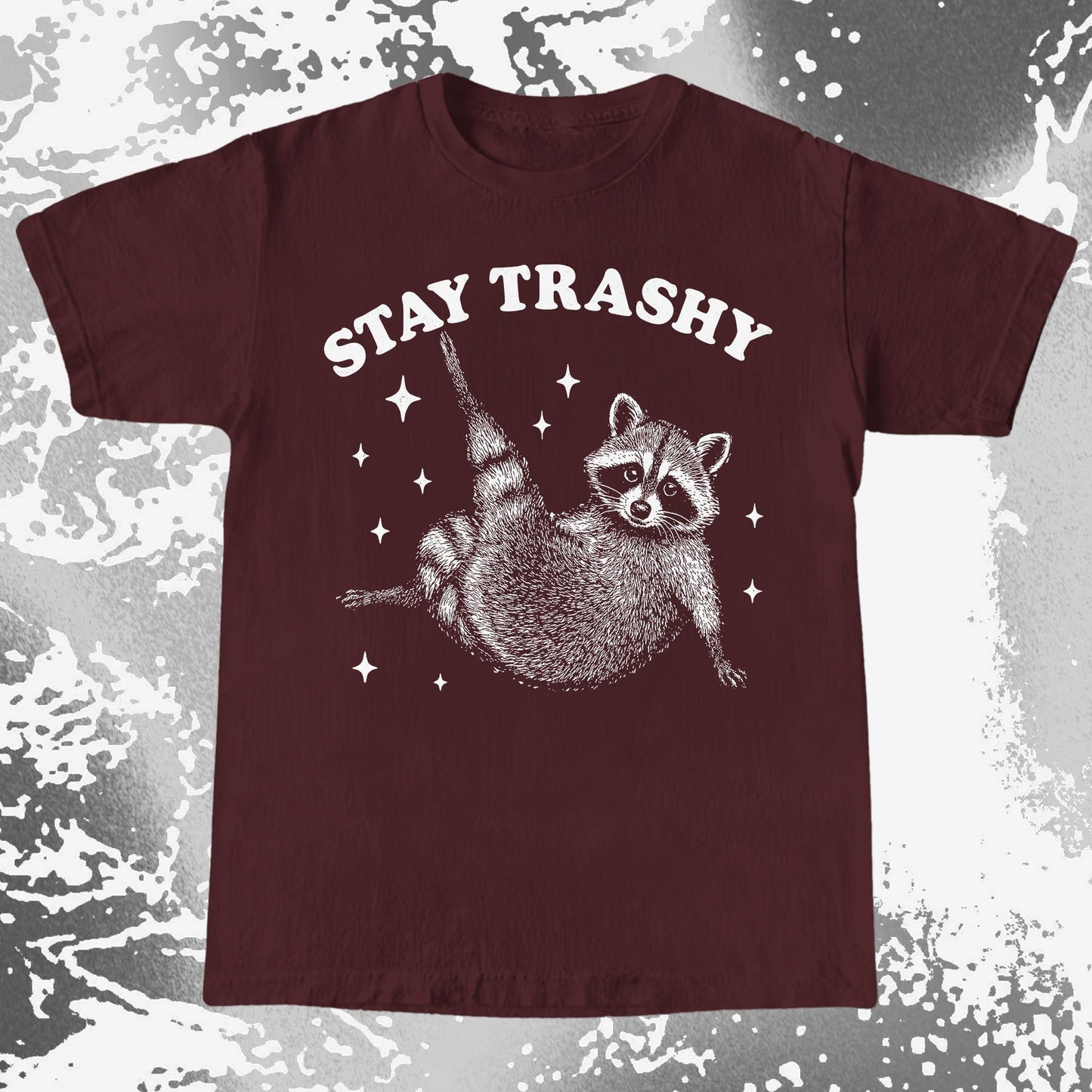 Funny Raccoon Stay Trashy Cute Trash Panda Shirt, funny meme tee gift (view 7)