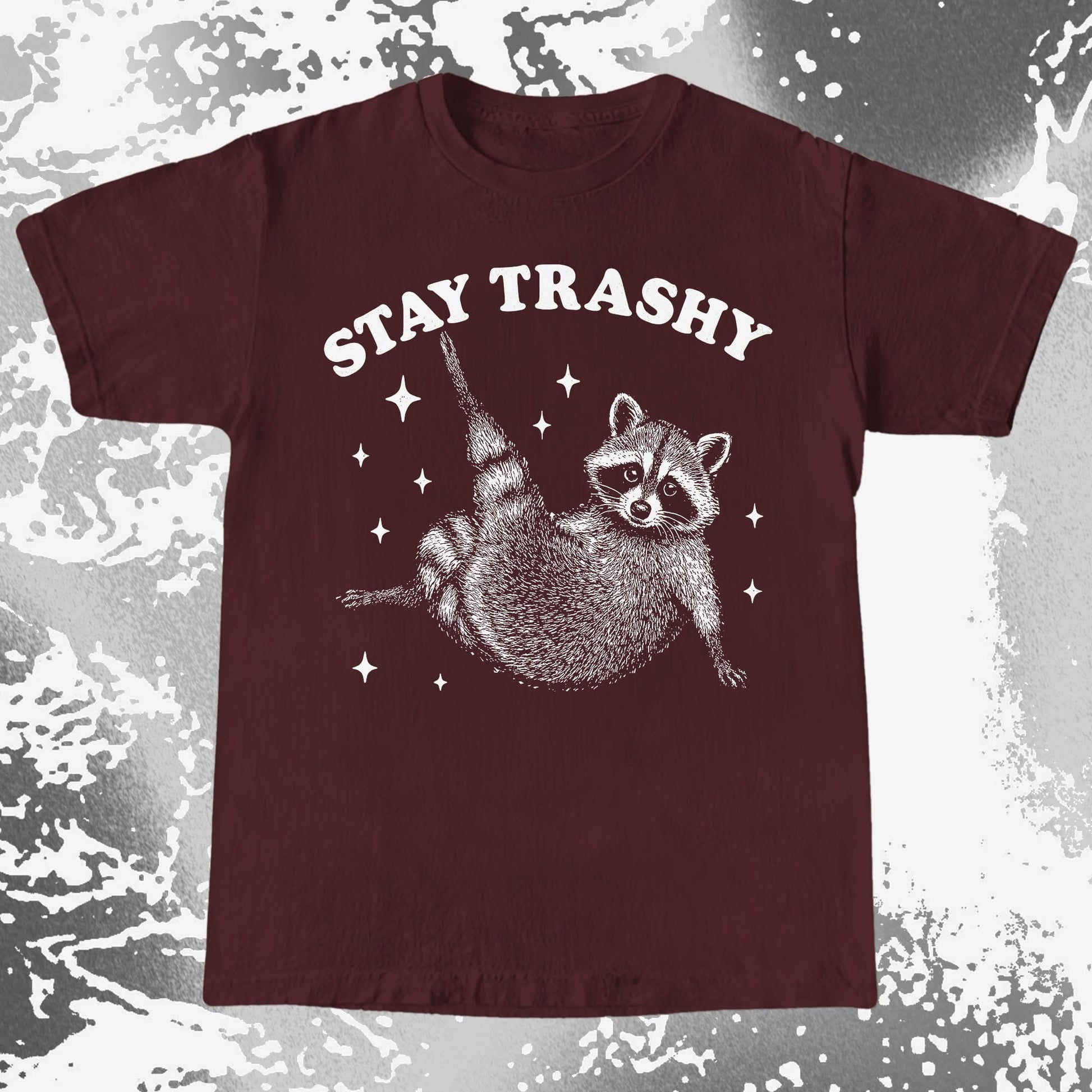 Funny Raccoon Stay Trashy Cute Trash Panda Shirt, funny meme tee gift (view 7)